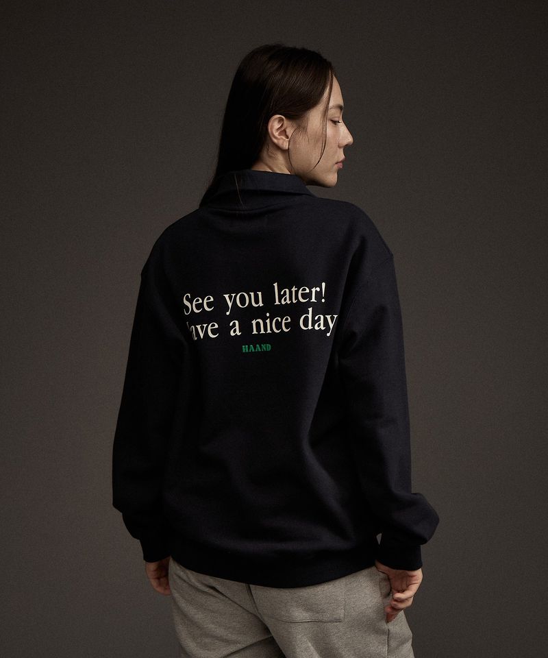 W BLUEBIRD HALF ZIP-UP SWEATSHIRT NAVY