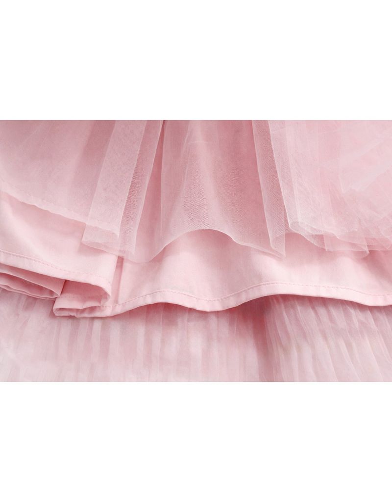 Sera Balletcore Tulle Volume Midi Skirt Pink