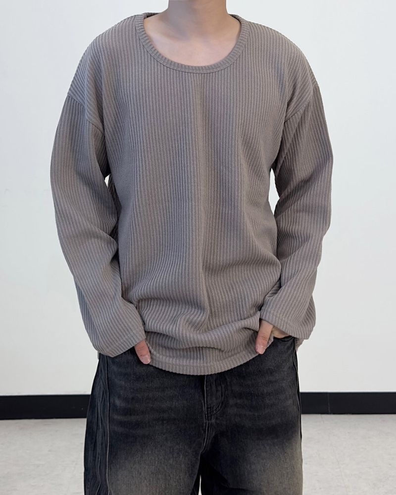 Hug Oversized Ribbed U-Neck Knit