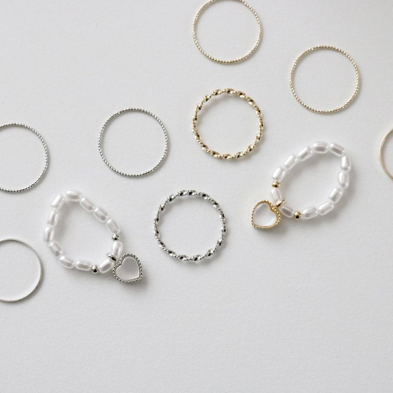 Shining Heart Layered Ring Set