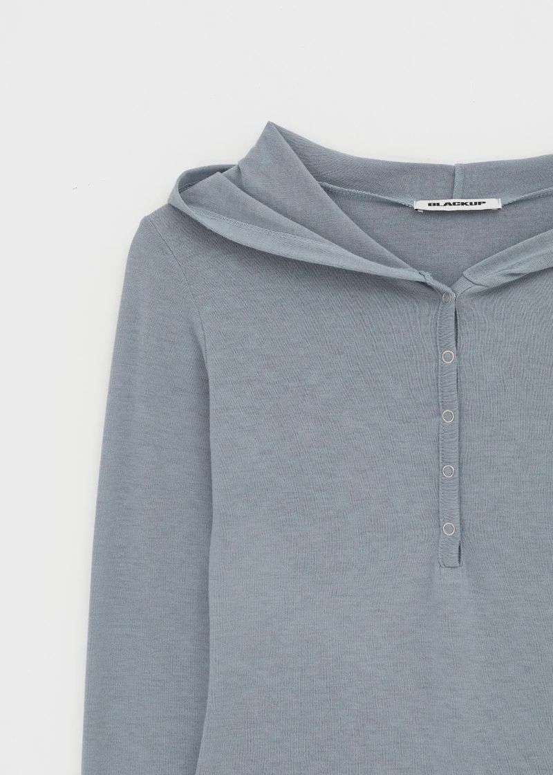 [MADE] Aki Hoodie Snap Long Sleeve T-Shirt