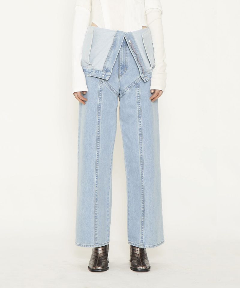 COVERALLS WIDE DENIM PANTS