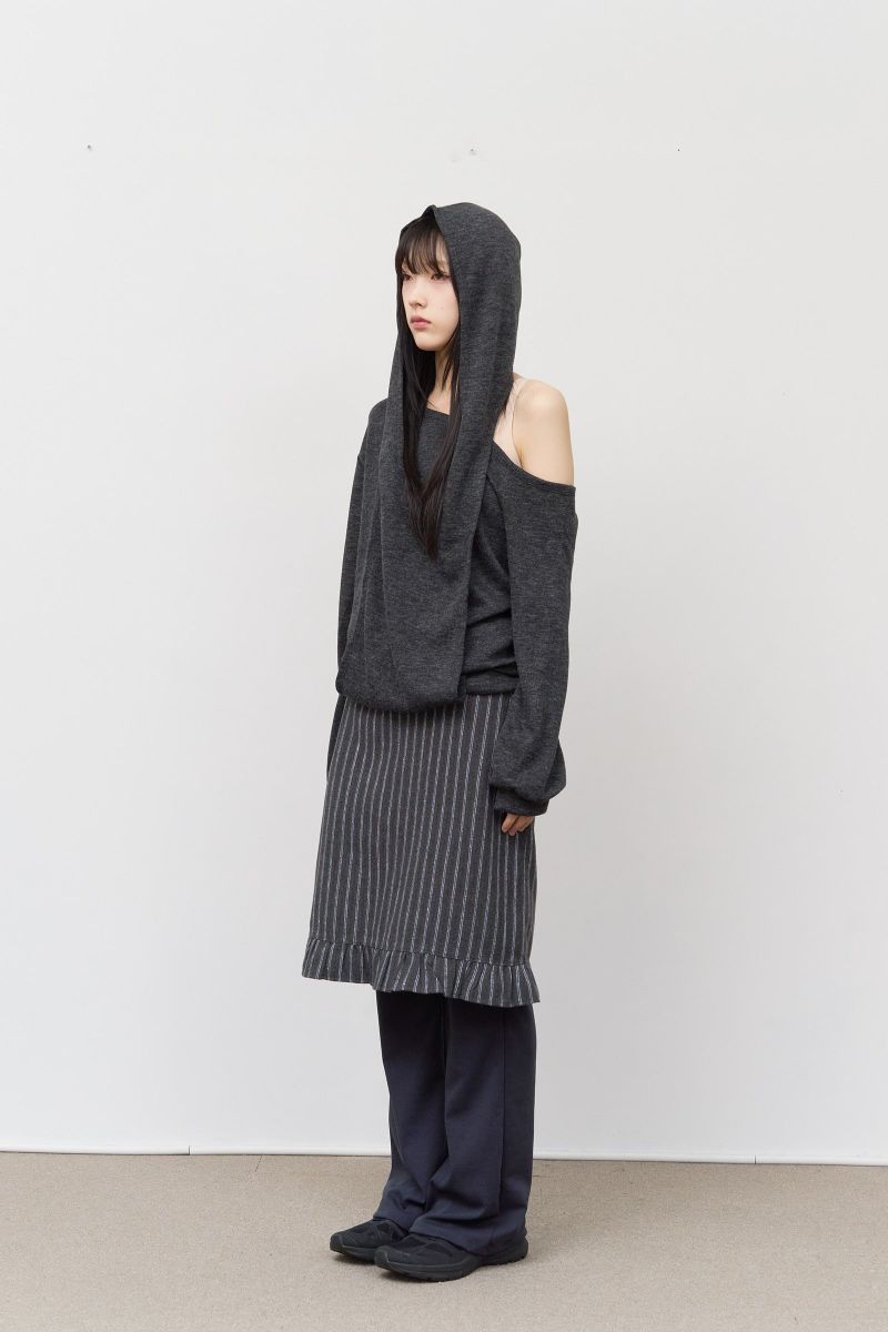 (W) Brid Striped Midi Skirt