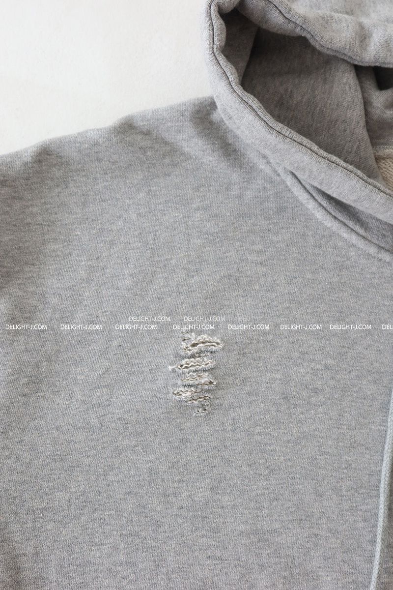 Punching Eyelet Damage Oversized-Fit Hooded Zip-Up