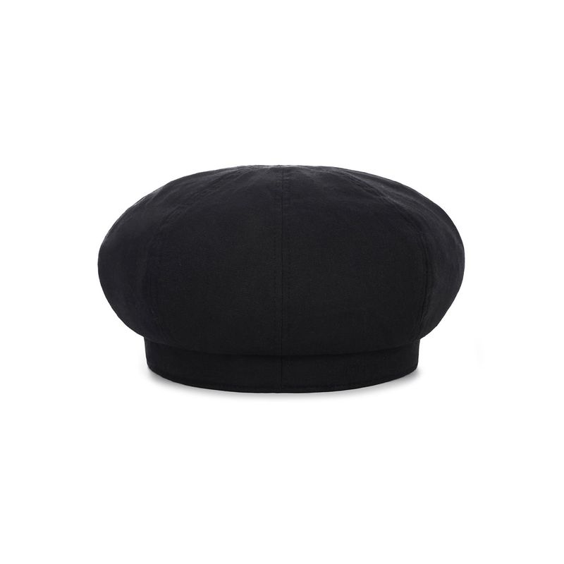 Heart Chain Stud Linen Beret Black