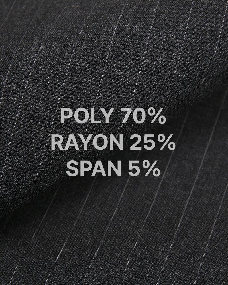No-Collar Striped V-Zip Slacks 2COLOR
