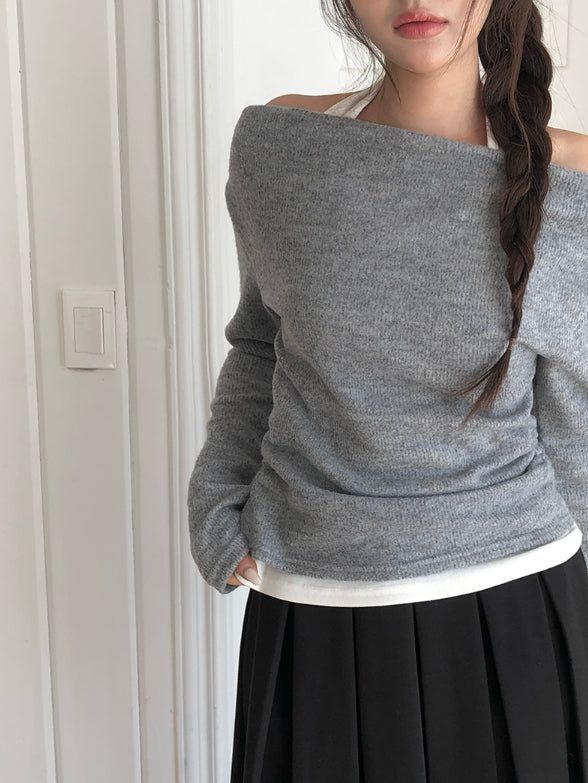 [Belt Set] Scan Wool Pleat Belt Midi Skirt