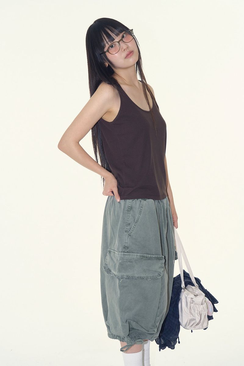 Soriel ribbed U-neck sleeveless