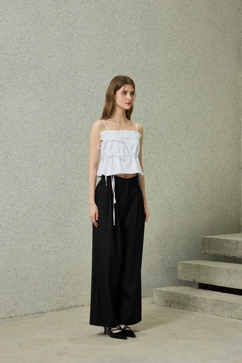 TOMO WIDE SLACKS / BLACK
