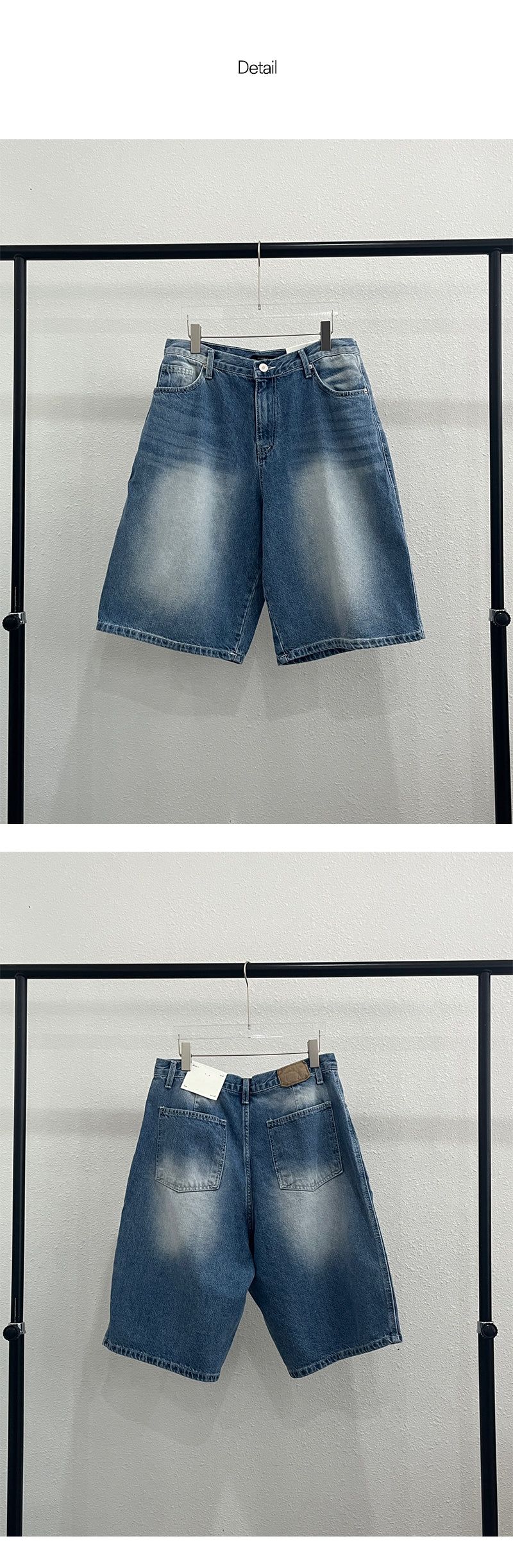 [S/S] Blue washing bermuda pants