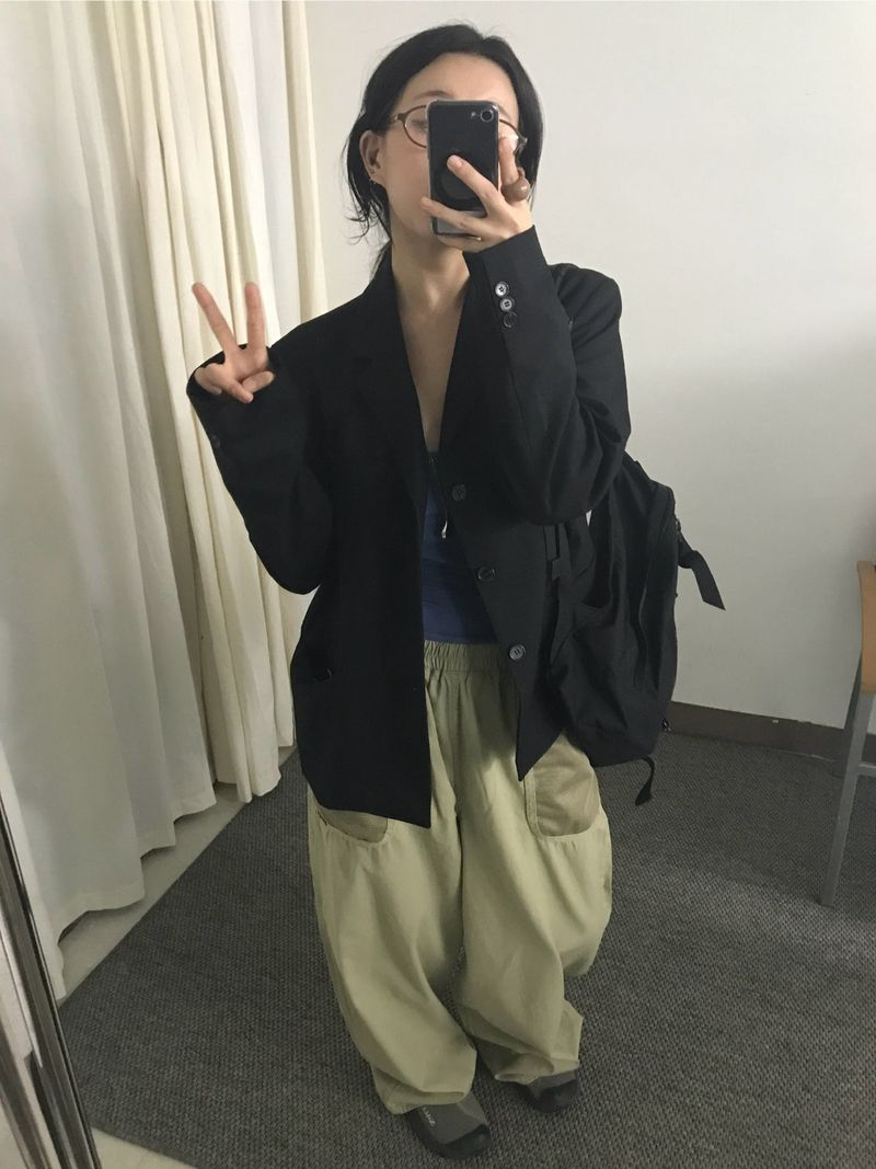 Mesh pocket cotton pants