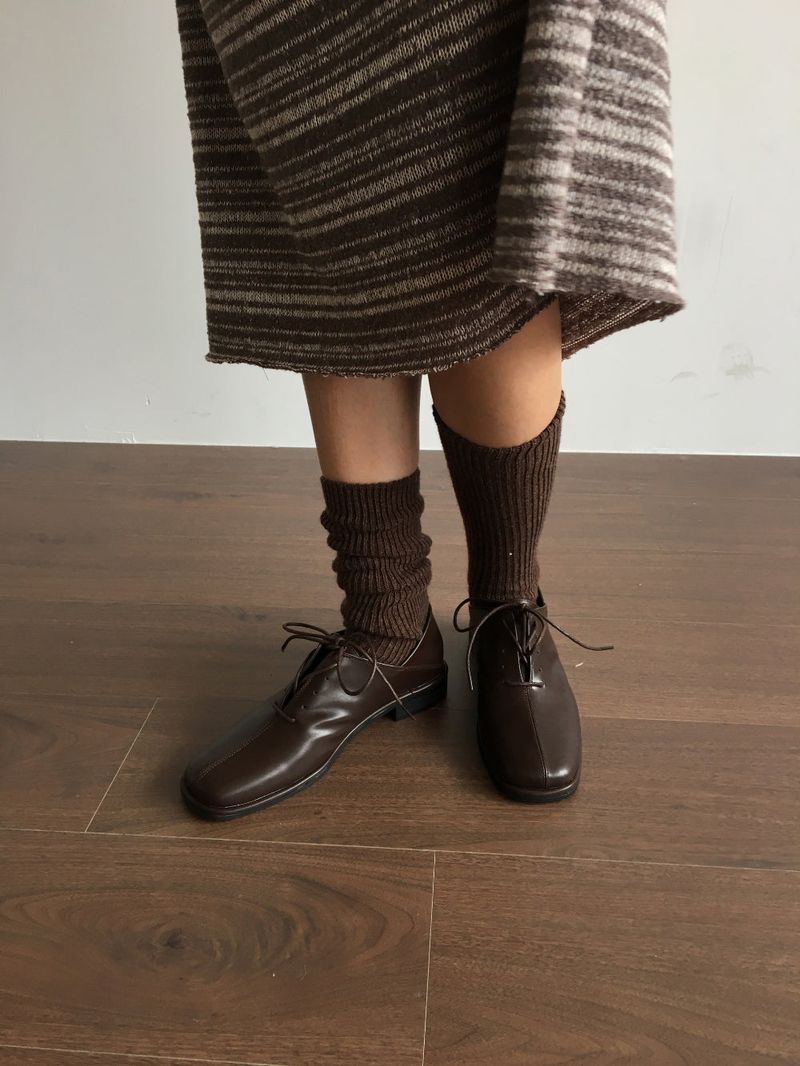 Ribbed Fine Wool Socks (4color)