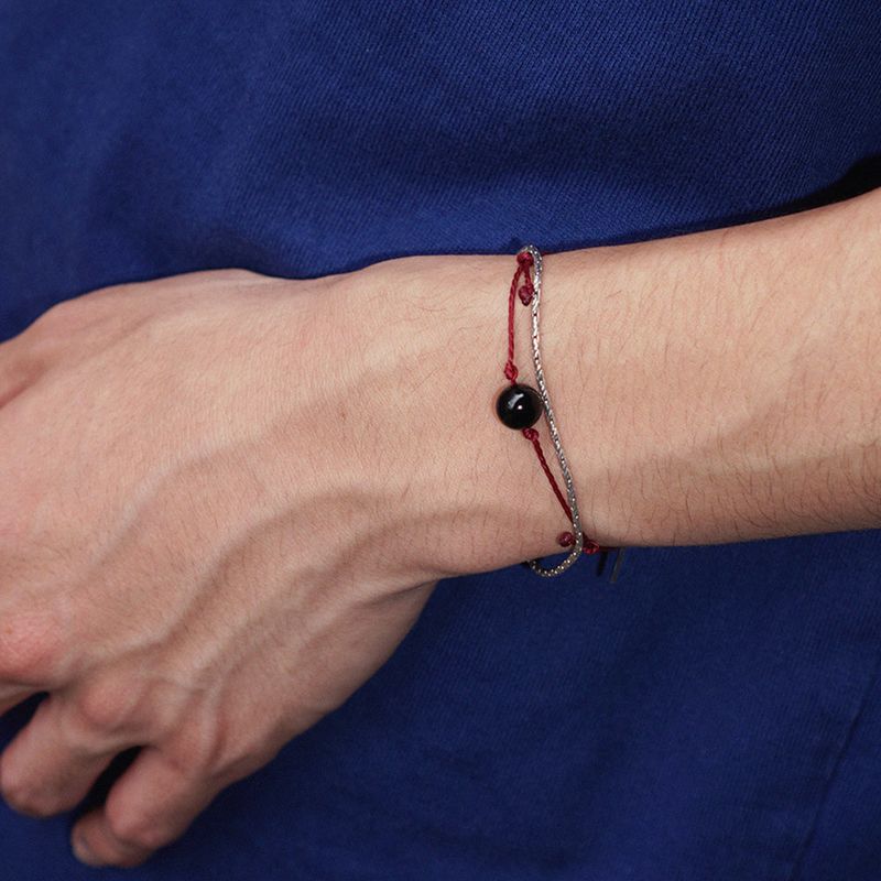 BLACK BALL ROPE BRACELET