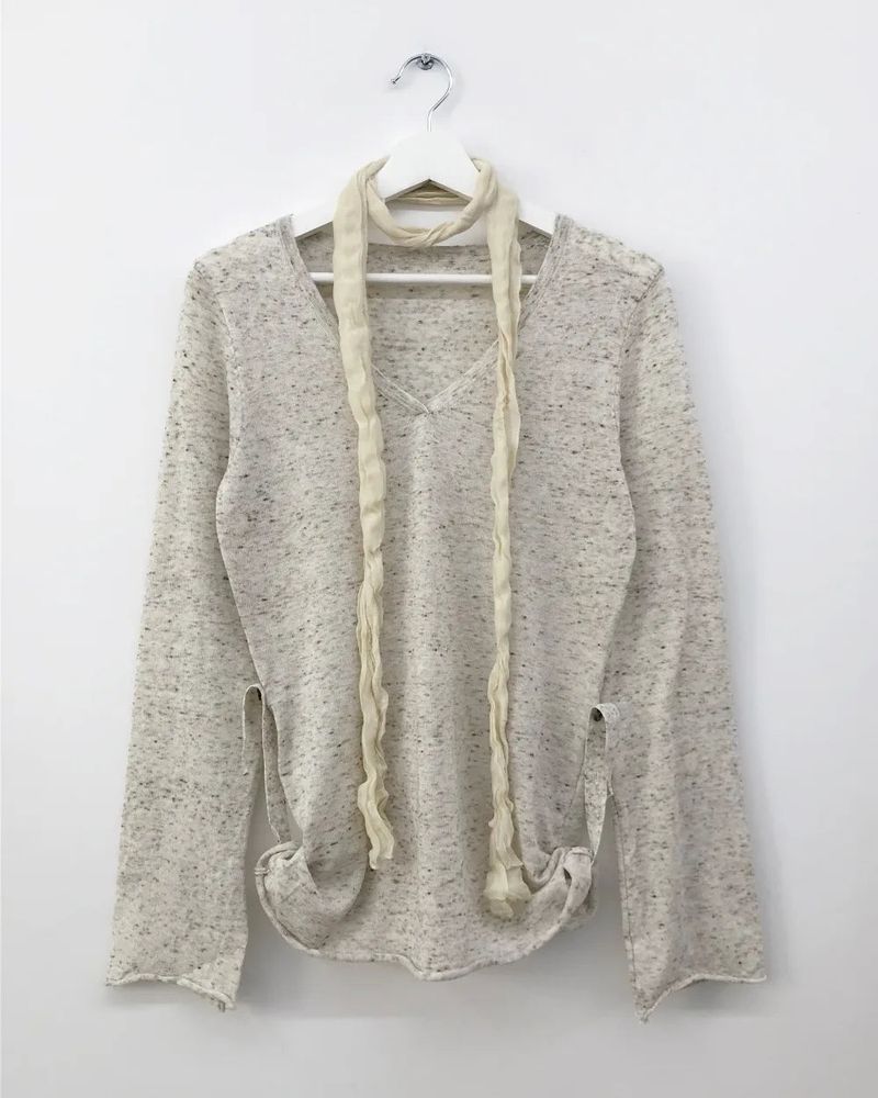 Ripi Side Button Knit+Scarf (4color)