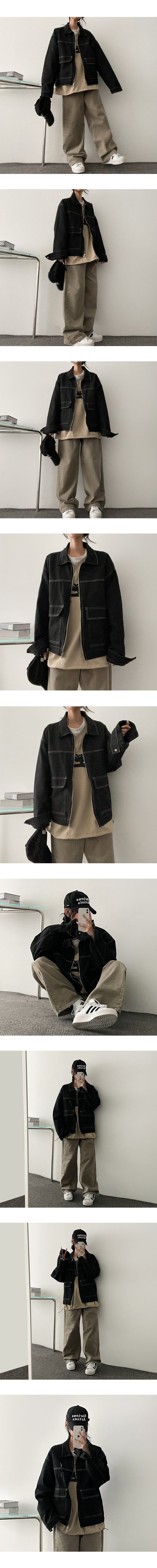 Launch stitch pocket boxy jacket