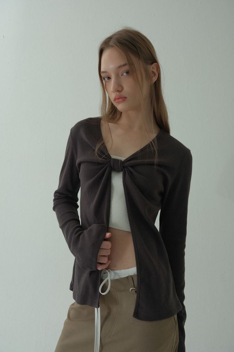 TWIST PEARL KNIT_CHARCOAL