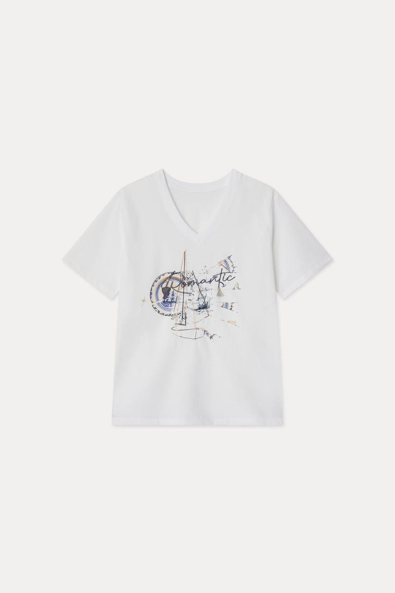 GALAXY V-NECK T-SHIRT_WHITE