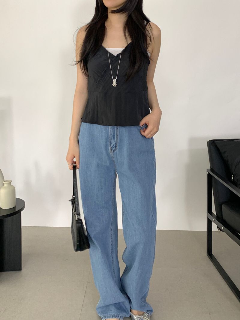 Irain Wide Blue Denim Pants