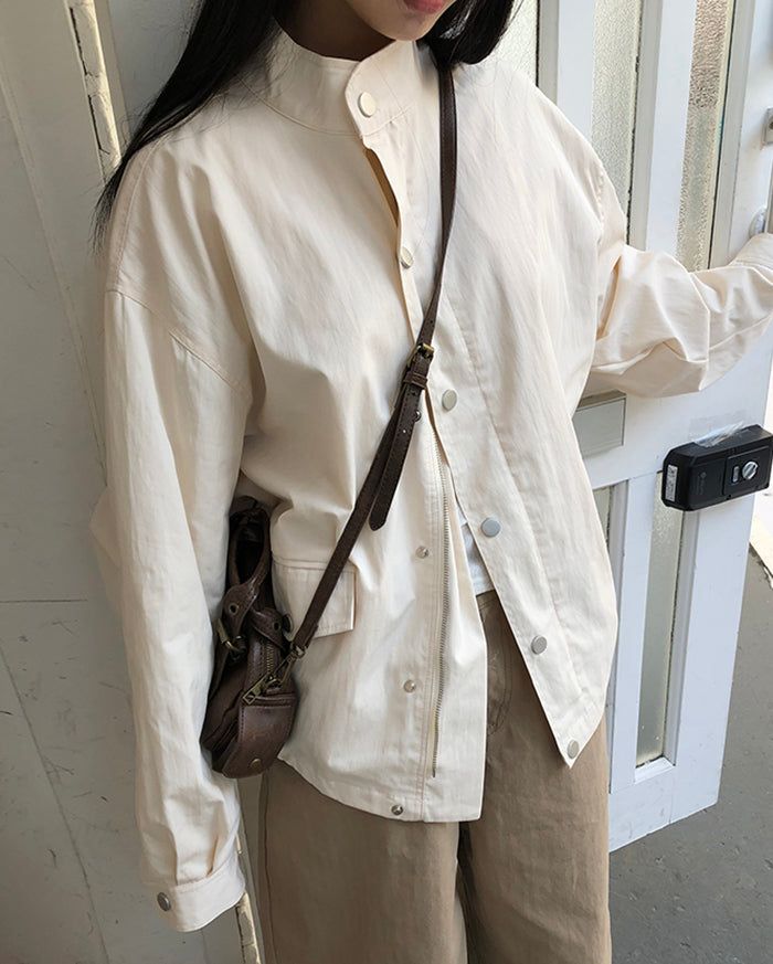 Henlo High-Neck Vintage Oversized Field Jacket