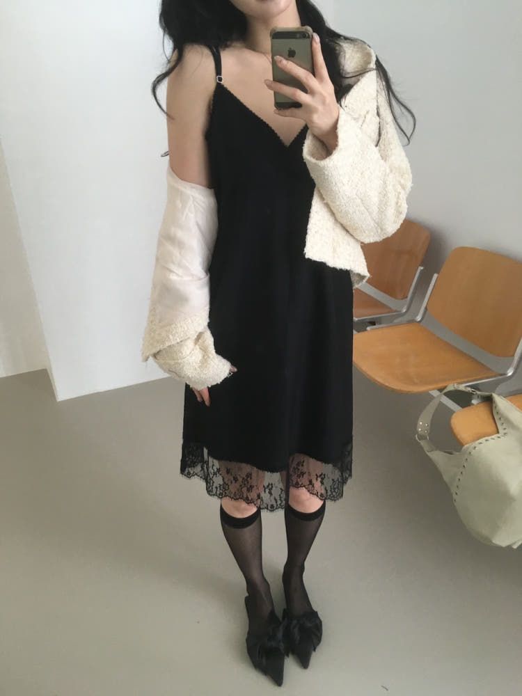 Lace slip dress