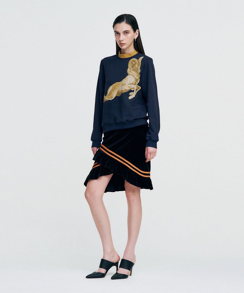 Double Rib Sweatshirt - Dall Sheep _ NAVY