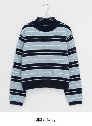 Hermot Half Neck Stripe Wool Knit