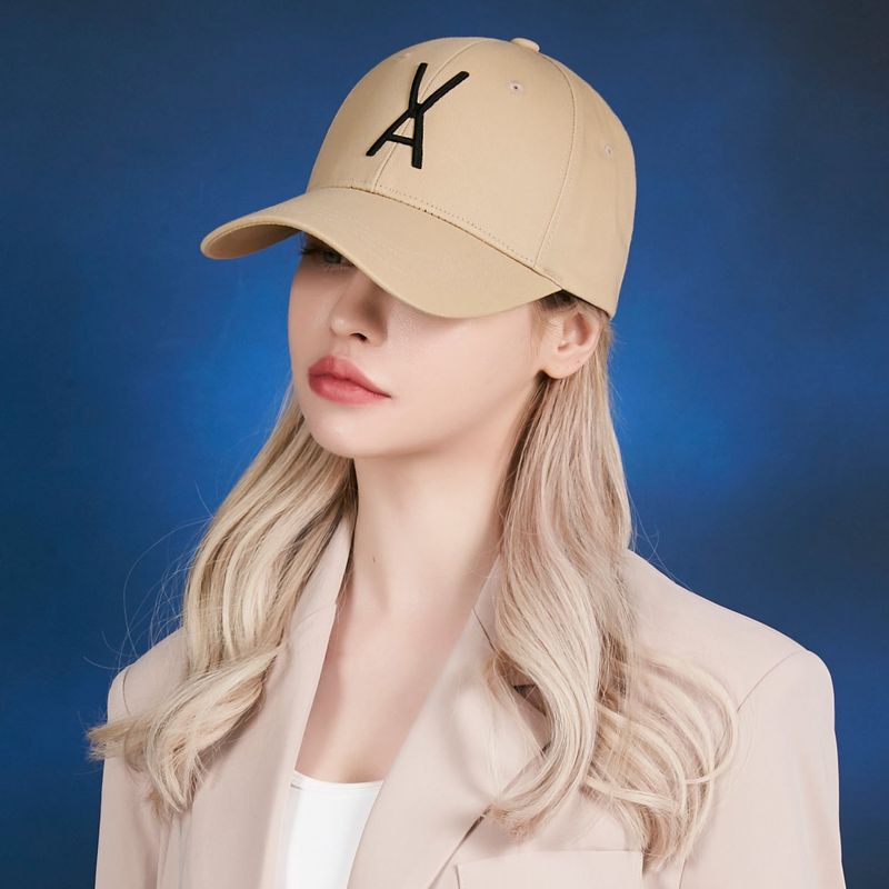 VA Big logo over fit buckle cap BEIGE