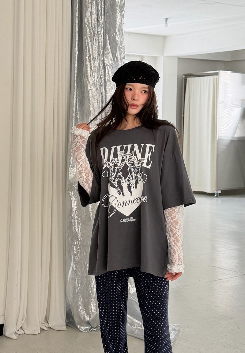 ANGEL Lace Layered T-shirt