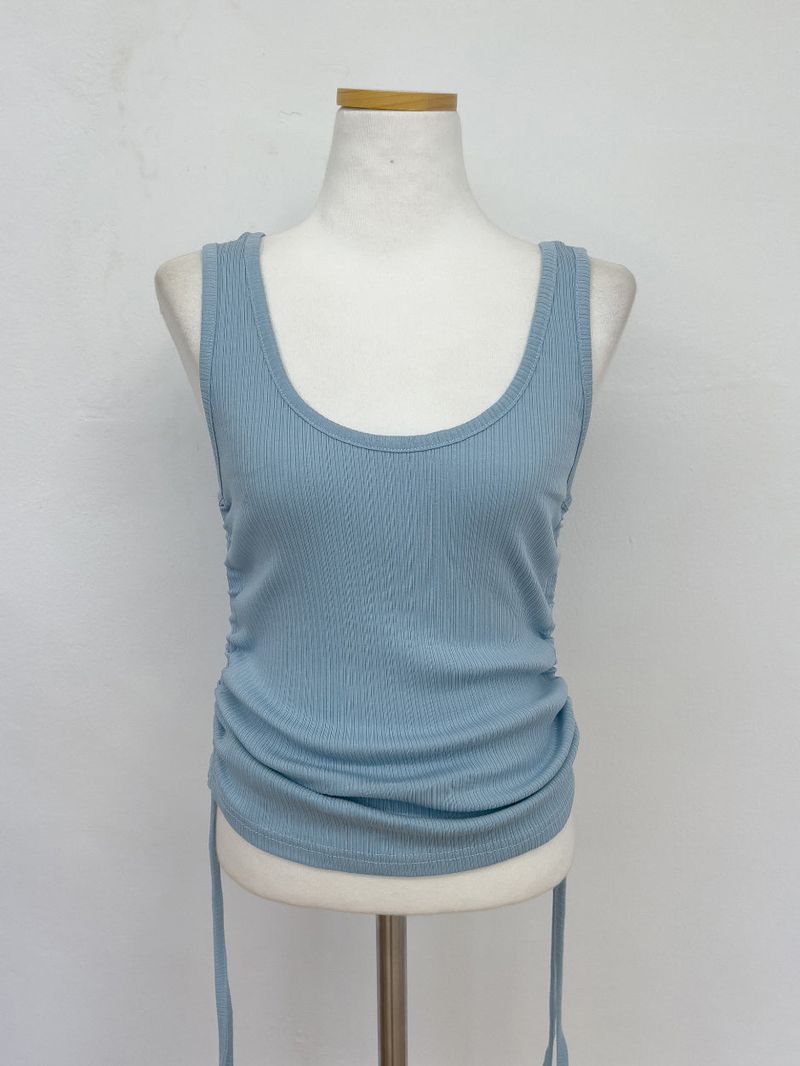 String U-Neck Sleeveless Top