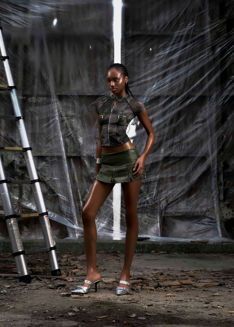 NONE Raglag Mesh Top