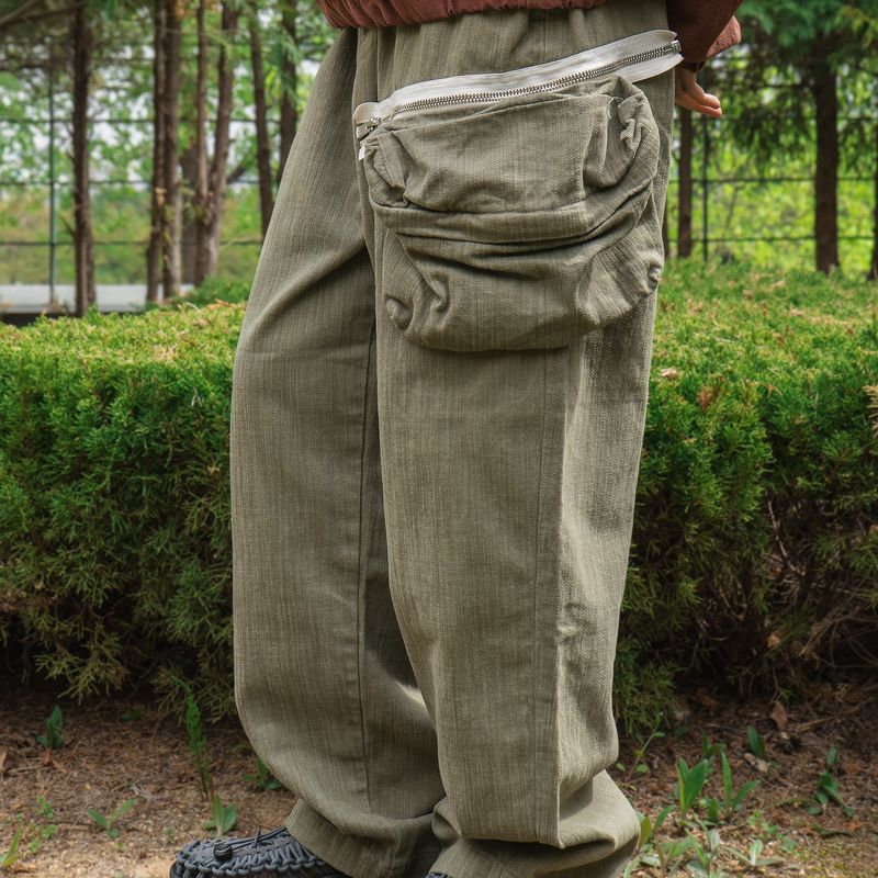 Trapper pouch pants / Ash khaki