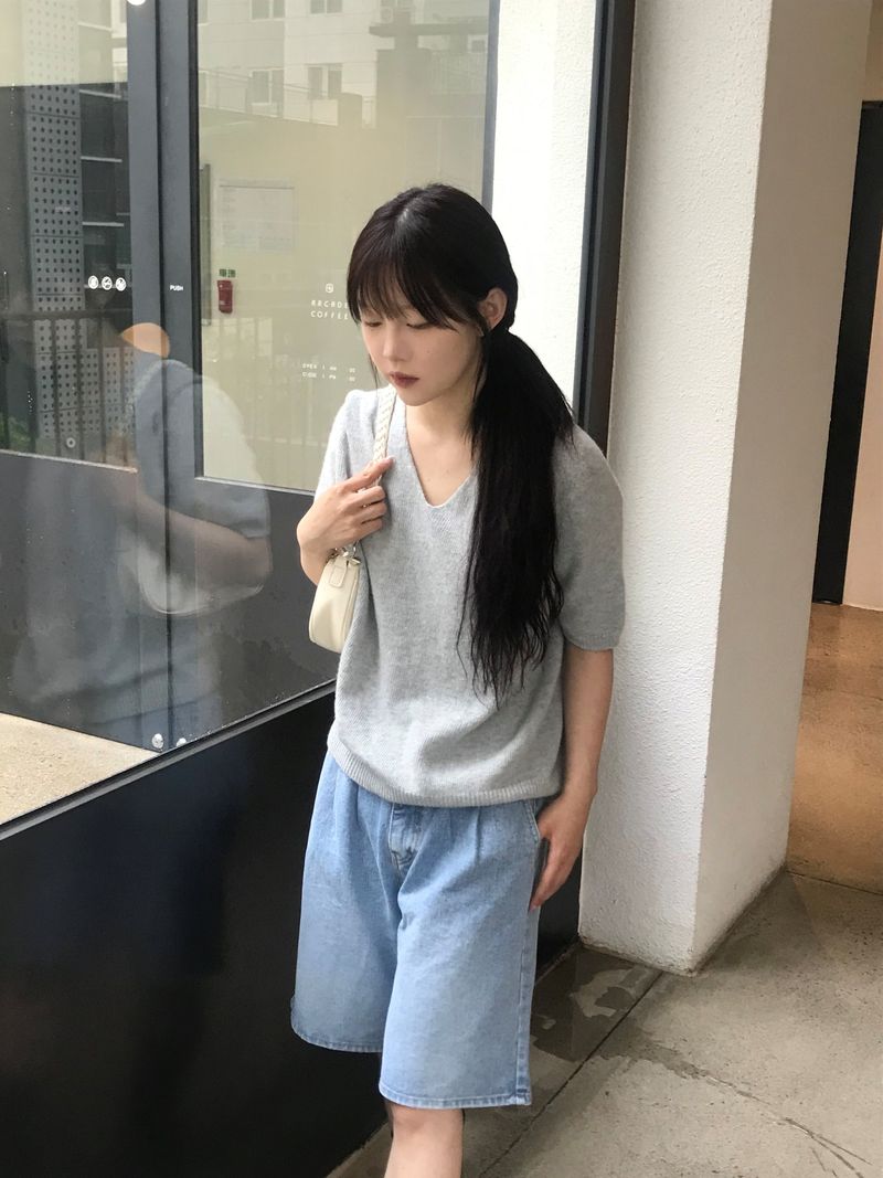 Moana denim half pants
