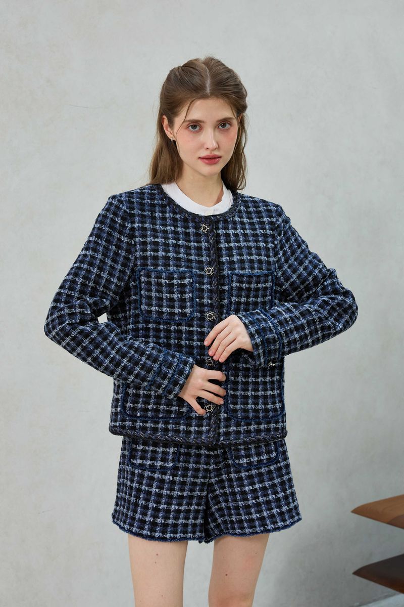 COMELY TWEED JACKET / BLACK