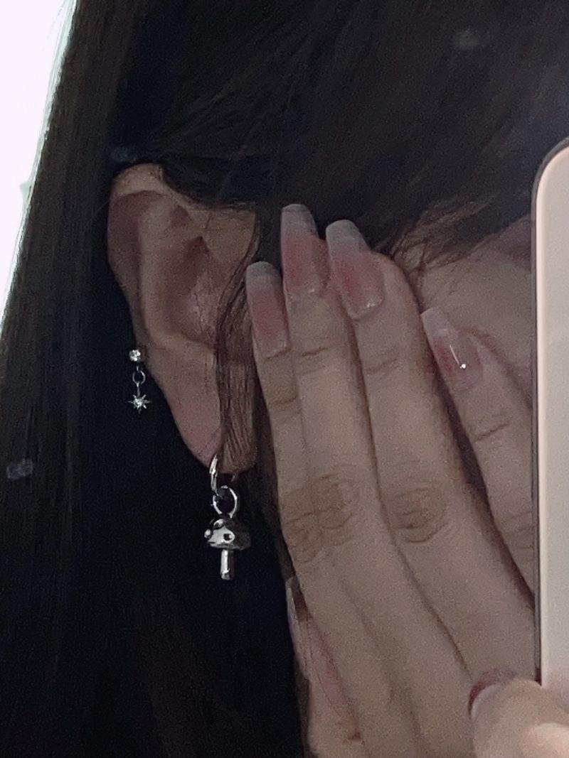 マッシュルームリングピアス