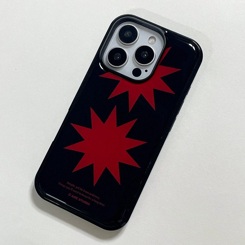 [MADE] black spark epoxy bumper case - red