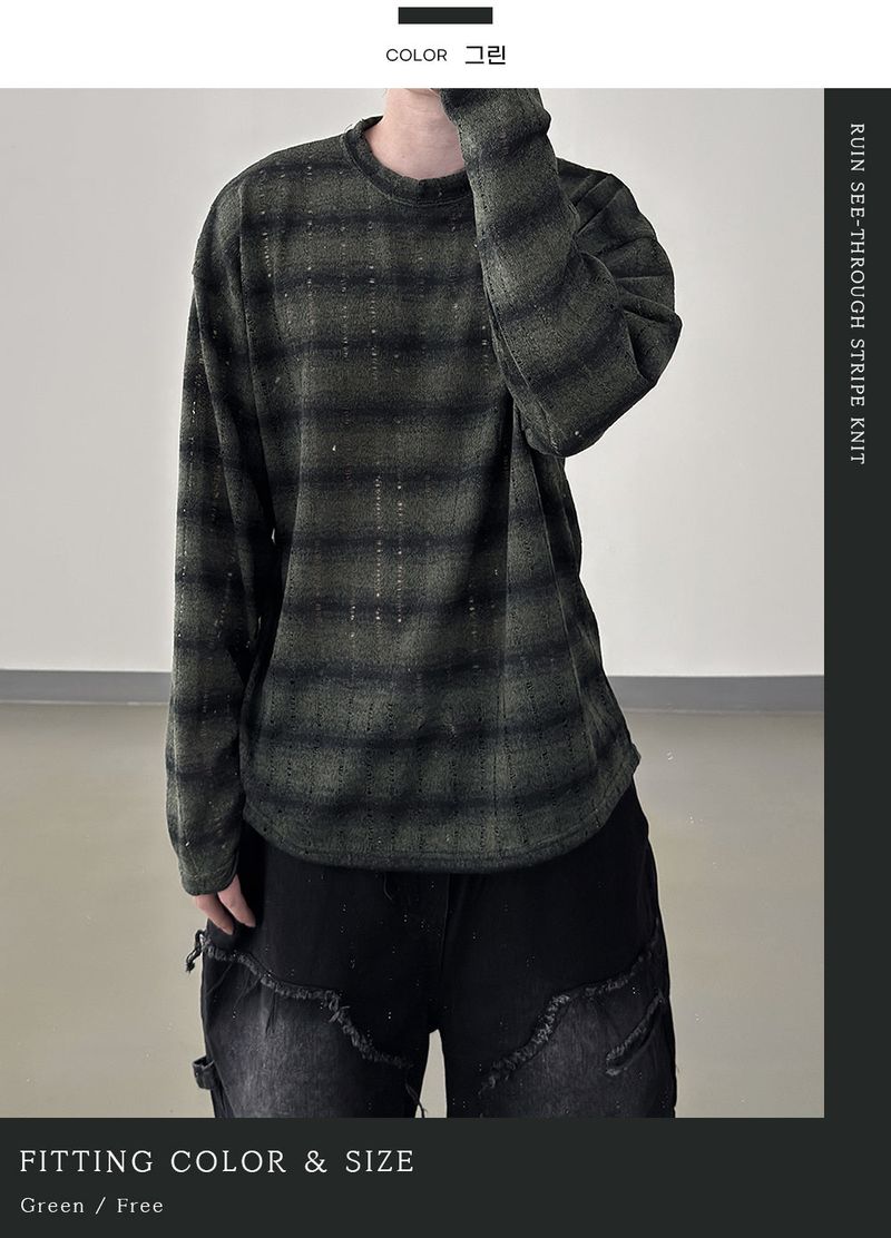 Ruin See-Through Stripe Knit