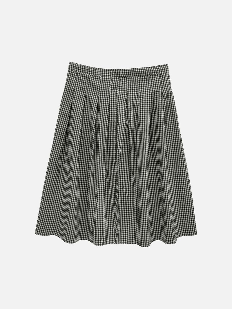 Preppy Vintage Check Skirt (2c)