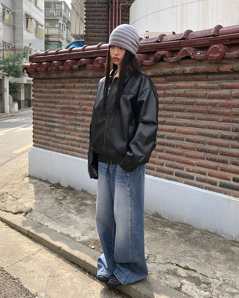 Kbon Oversized Leather Jumper