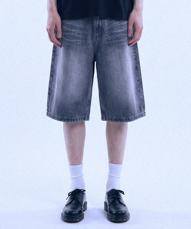 Basic Washing Bermuda Denim Pants - 2COLOR