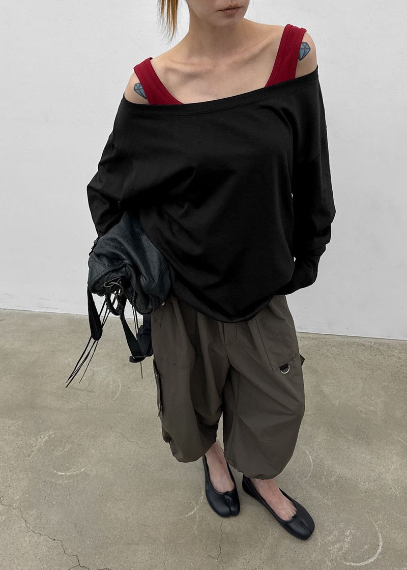 [MADE] Kikoon Boat Neck Oversized Long Sleeve Tee