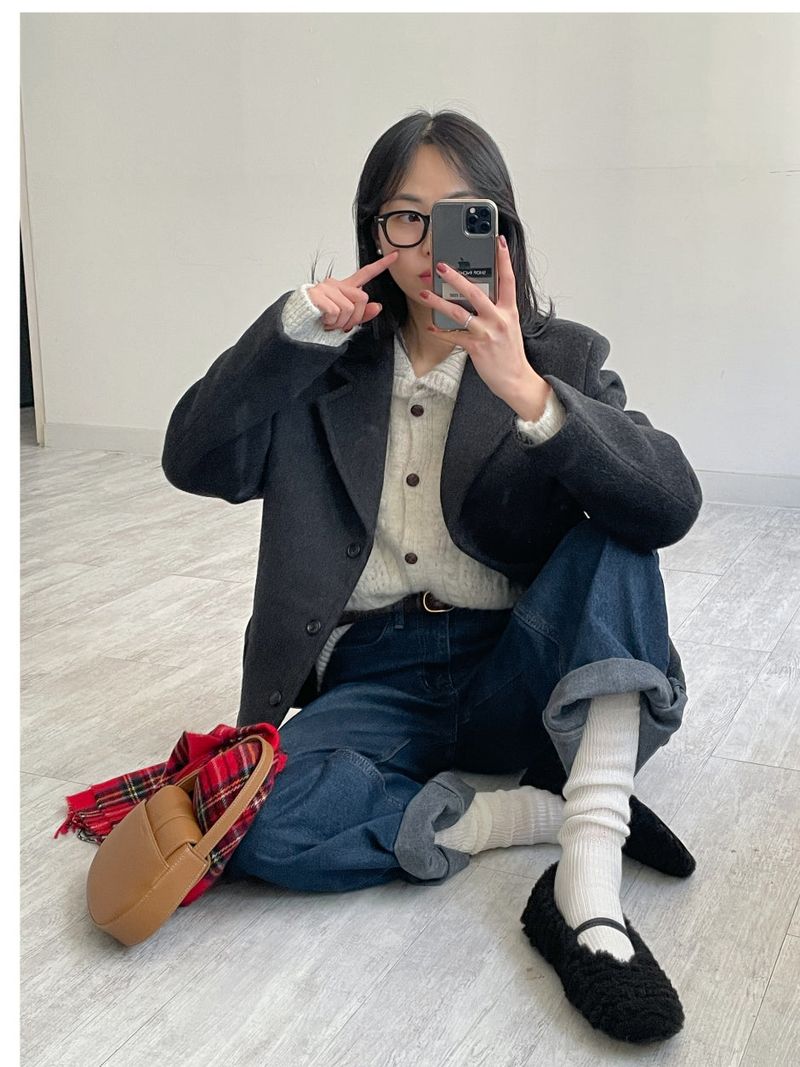 [Brushed Lining] 575 wide denim pants
