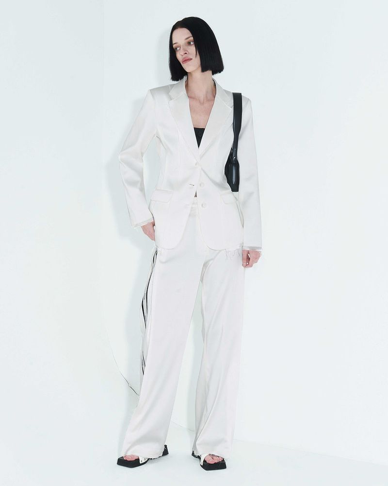 Raw Edge Slim Jacket _ White