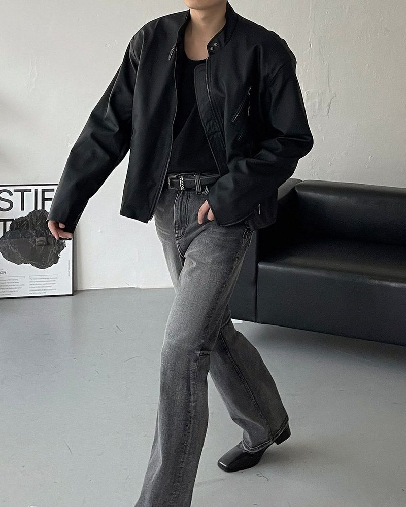 OA Padded Matte Coated Leather Jacket (2 colors)