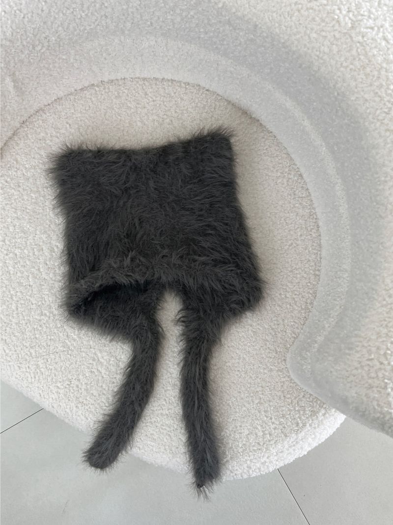 Meow Angora Cat's Tail Knit Beanie