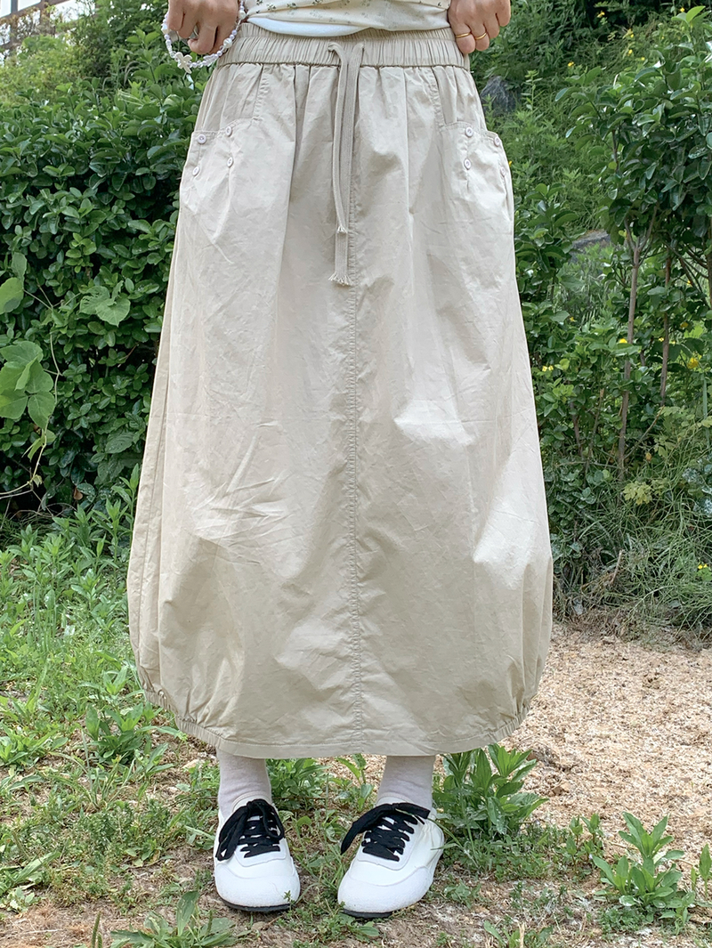 pumpkin balloon pocket long skirt