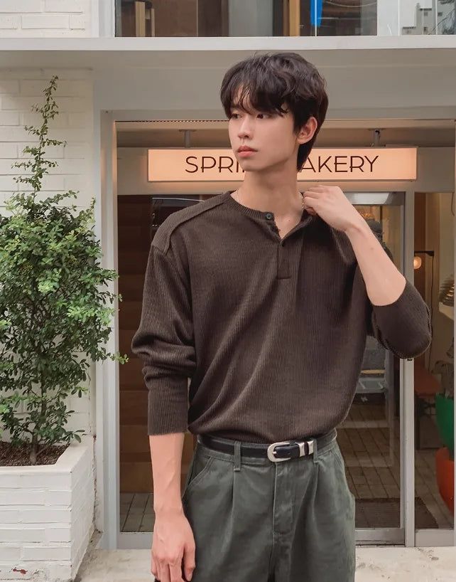 2PLAN（ツープラン）の「Rico Ribbed Cut-out Henley Neck Knit（Tops）」