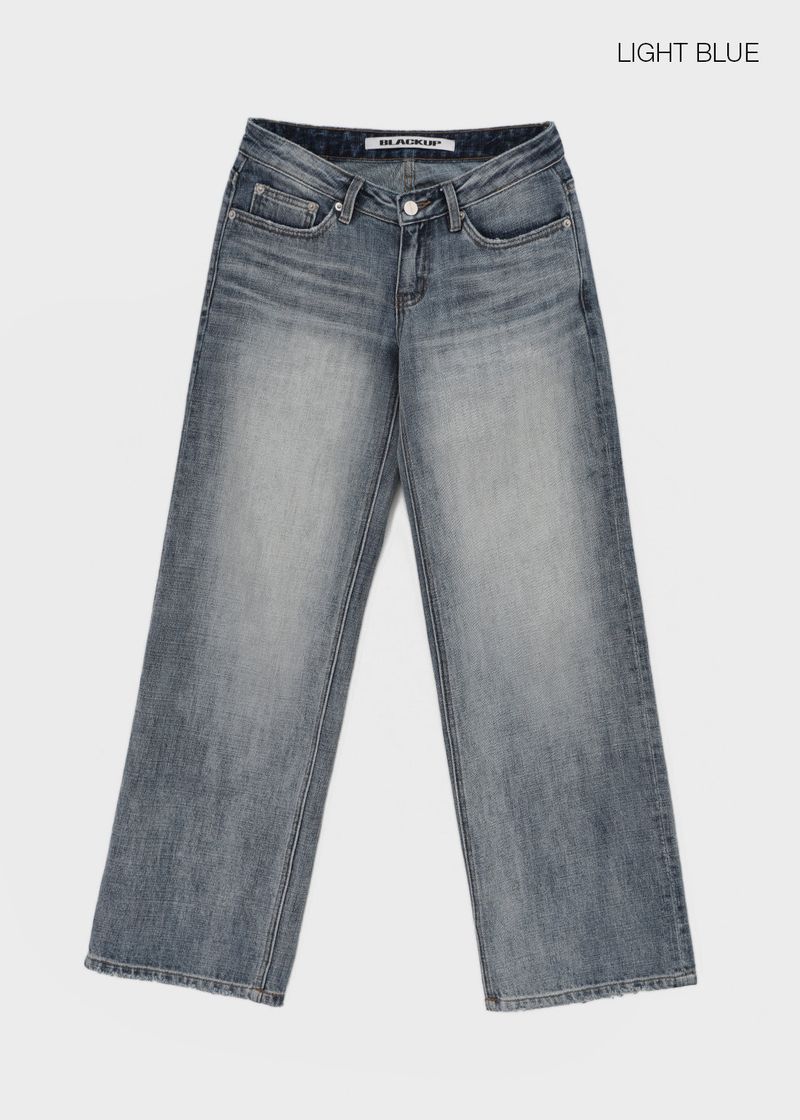 [MADE] Burnt Low-Waisted Wide Denim Pants