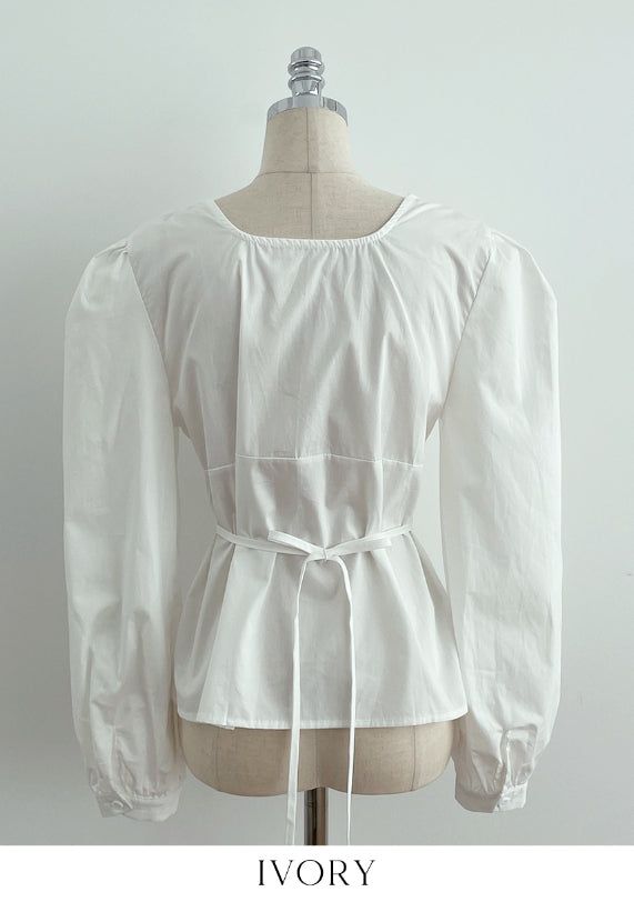 Metune Shirring Strap Puff Blouse