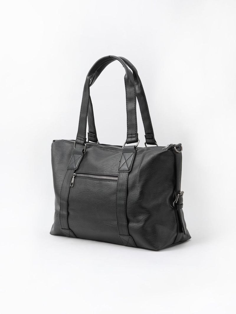 Clock Leather Tote Crossbody Bag