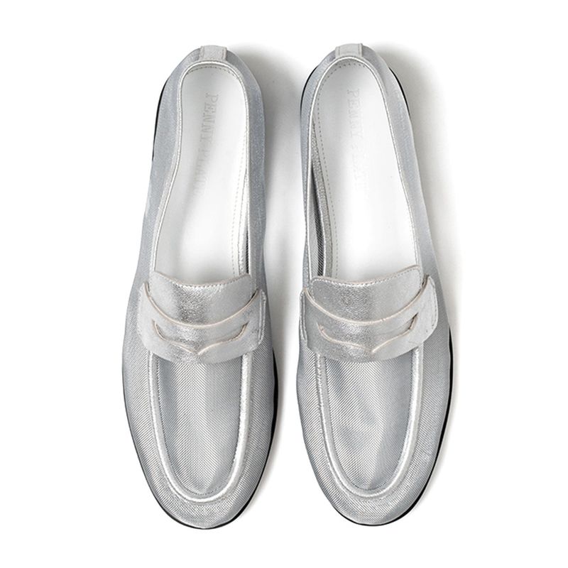[MADE] WOMEN PENNY PLATE MESH LOAFER-SILVER